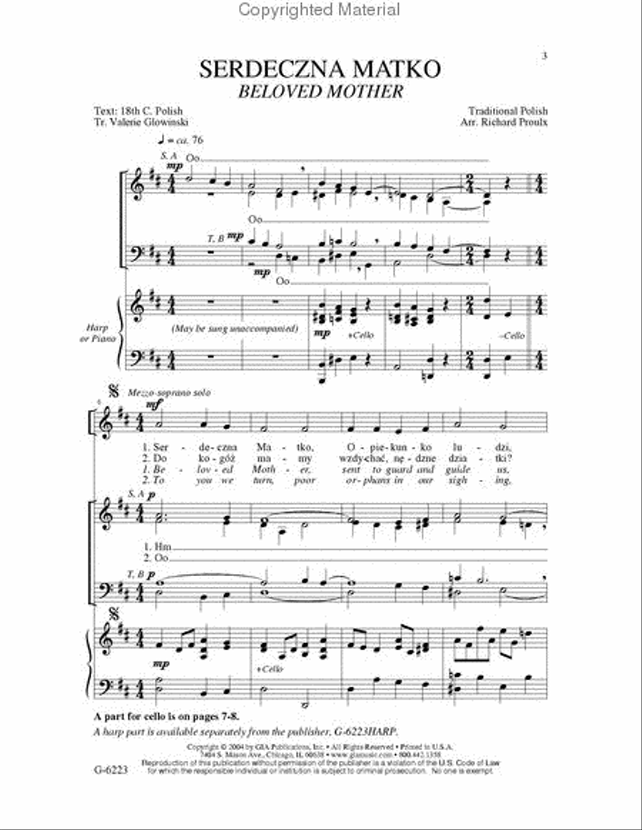 Serdeczna Matko / Beloved Mother 4-Part scores gallery preview page 2