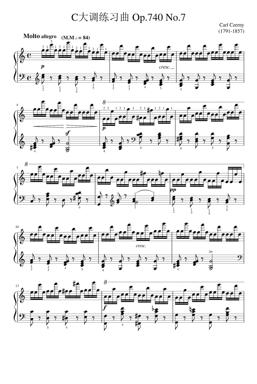 Czerny Op.740 No.7 Czerny Op.740 No.7 Piano Solo scores gallery preview page 1