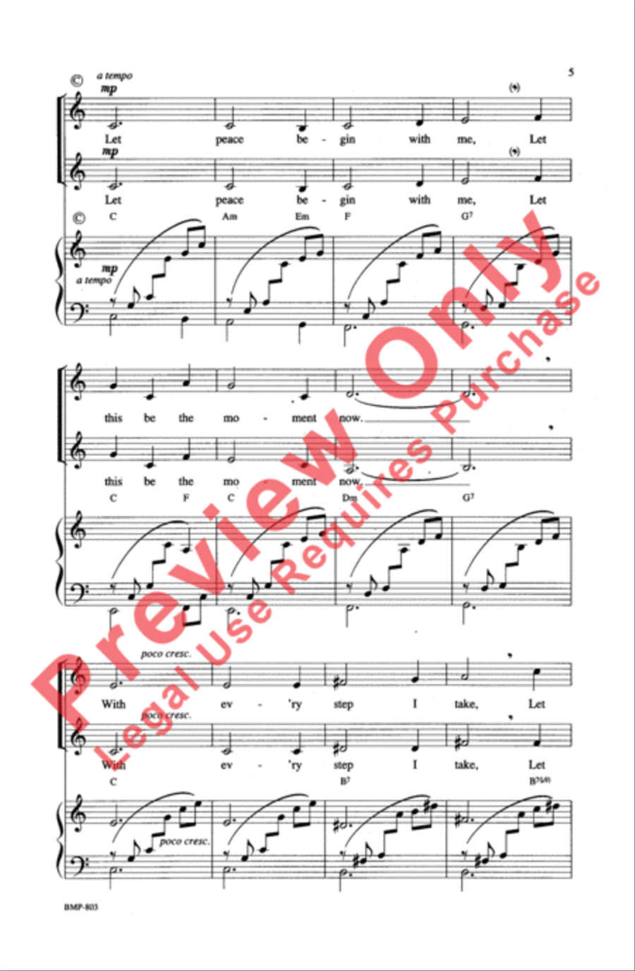 Let There Be Peace on Earth 2-Part scores gallery preview page 5