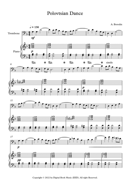 Polovtsian Dance - Alexander Borodin (Trombone + Piano) image number null