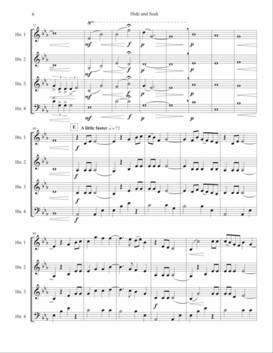 Hide And Seek Brass Quartet scores gallery preview page 6