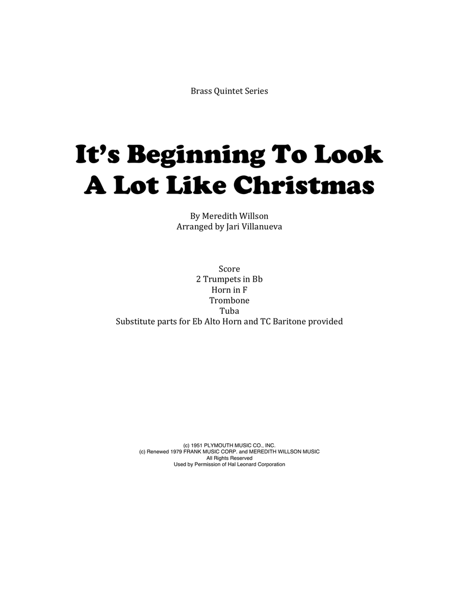 It's Beginning To Look Like Christmas Brass Ensemble scores gallery preview page 1