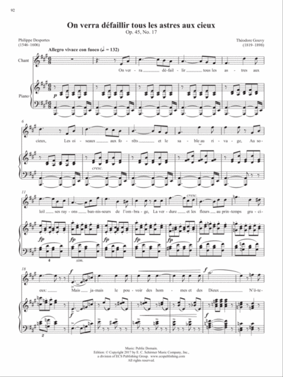 Op. 45, No. 17: On verra d√©faillir tous les astres aux cieu from Songs of Gouvy, V2 Voice Solo scores gallery preview page 2