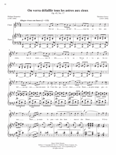 Op. 45, No. 17: On verra défaillir tous les astres aux cieu from Songs of Gouvy, V2 (Downloadable)