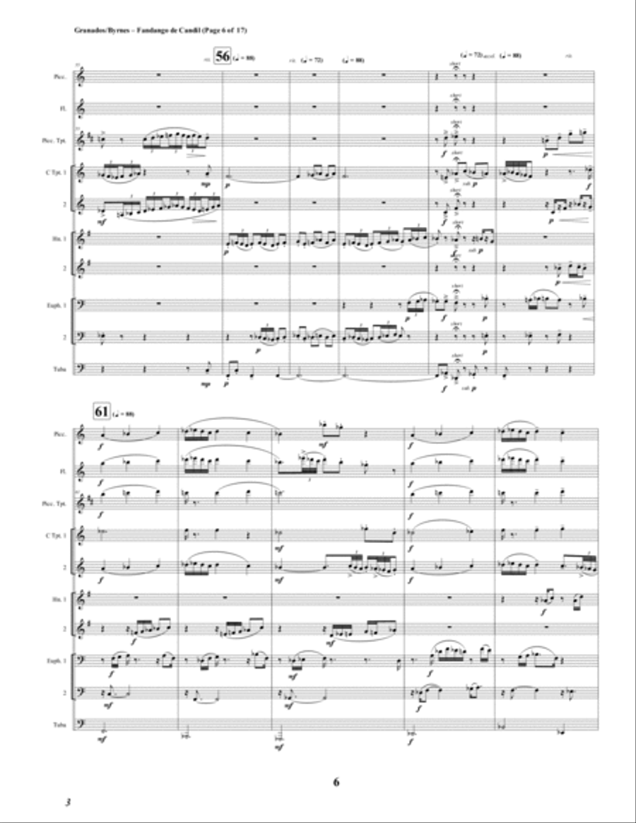 El Fandango de Candil (Fandango by Candlelight) for Brass Octet + Flute, Piccolo Chamber Orchestra scores gallery preview page 6