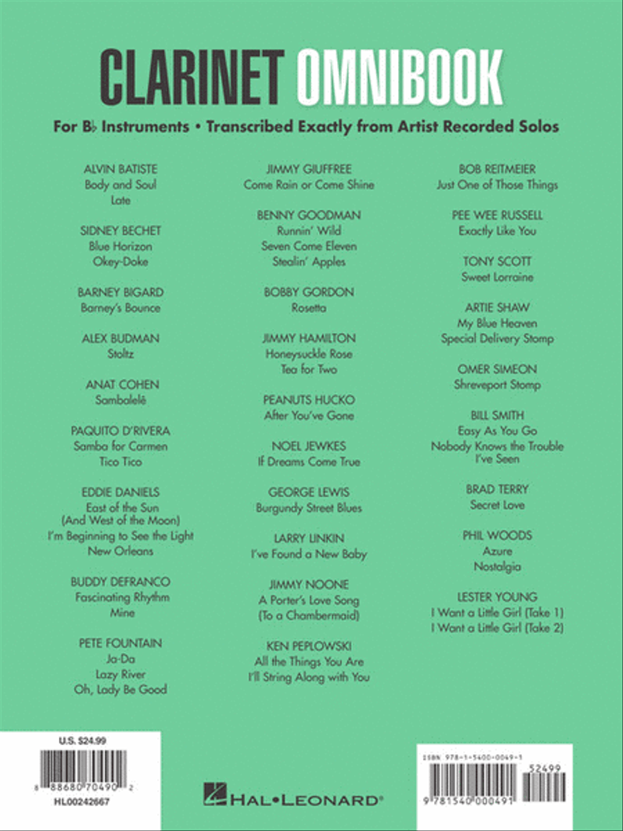 Clarinet Omnibook for B-flat Instruments Clarinet Solo scores gallery preview page 7