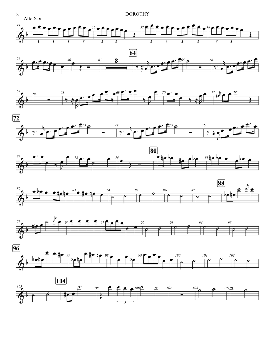 Dorothy Alto Saxophone scores gallery preview page 2