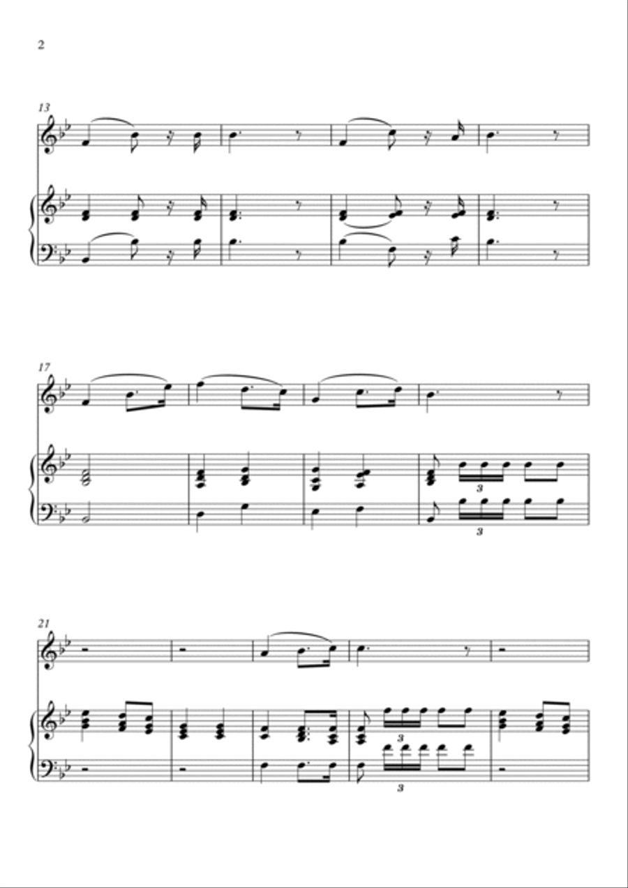 Wedding March - Bridal March from Lohengrin (Opera Richard Wagner) for violin and piano. Violin Solo scores gallery preview page 2