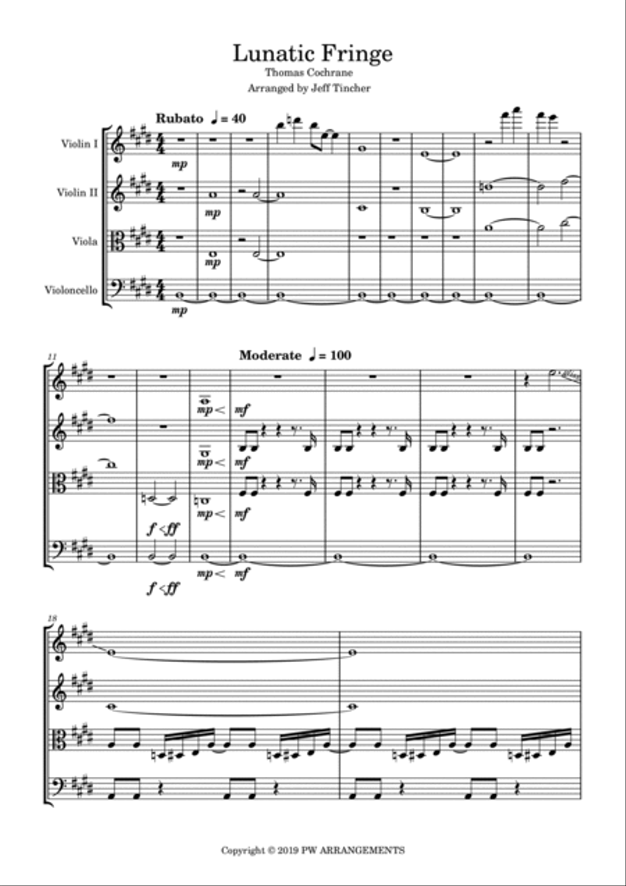 Lunatic Fringe String Quartet scores gallery preview page 2