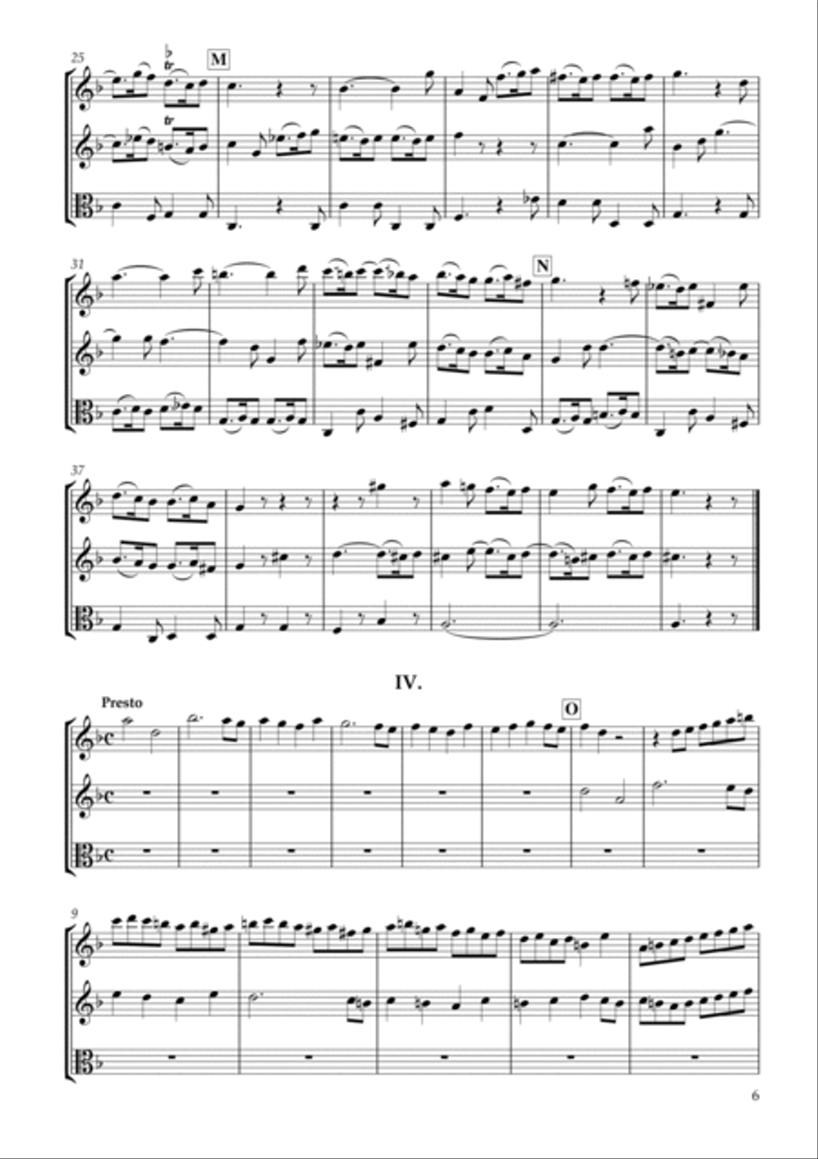 Trio Sonata in D Minor for Two Violins & Viola Essercizii musici TWV42:d4 String Trio scores gallery preview page 6