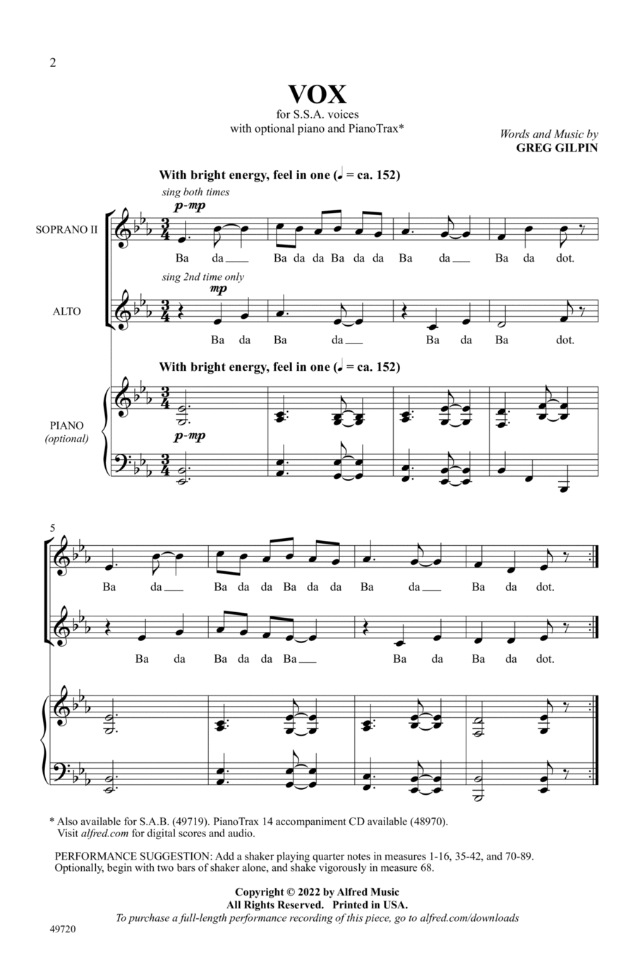 Vox Vox Choir scores gallery preview page 1