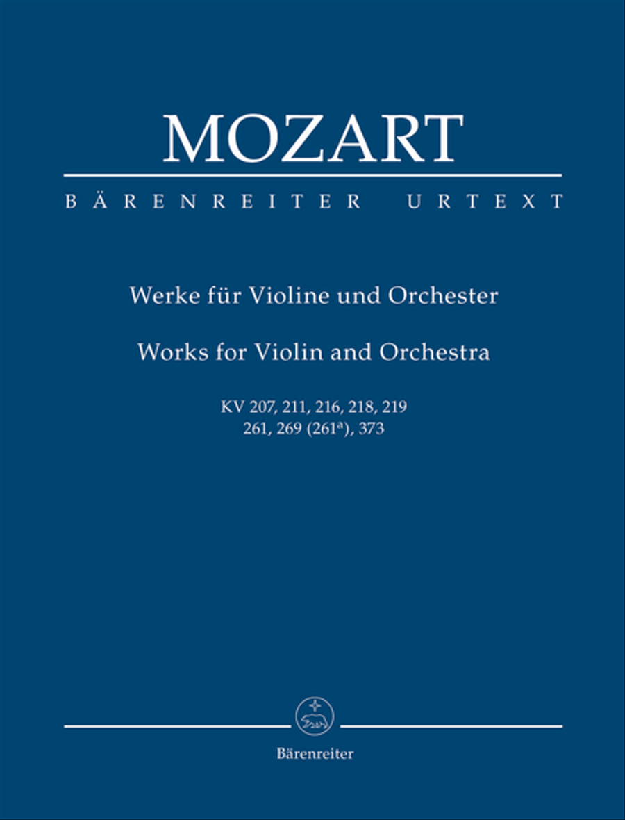 Works for Violin and Orchestra K. 207, 211, 216, 218, 219, 261, 269 (261a), 373 Orchestra scores gallery preview page 1