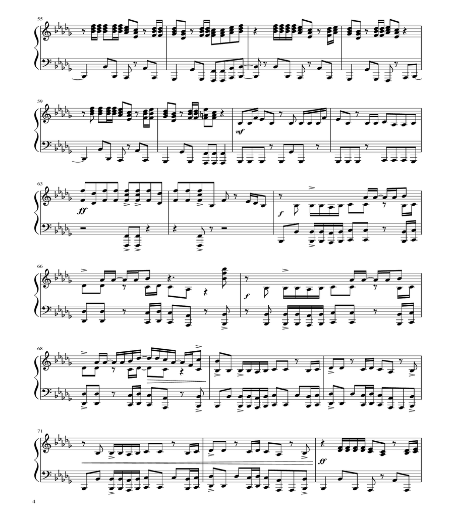 Bad Man (smooth Criminal) Piano Solo scores gallery preview page 4