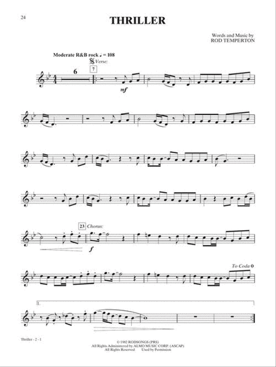 Michael Jackson – Instrumental Solos Tenor Saxophone scores gallery preview page 5