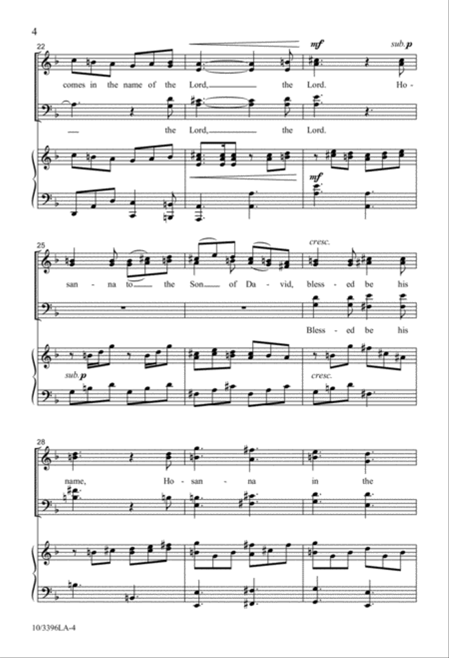 Hosanna! 4-Part scores gallery preview page 4