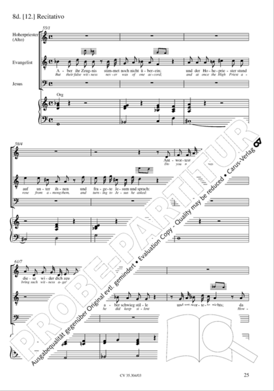 St. Mark Passion (Markus-Passion) 4-Part scores gallery preview page 26