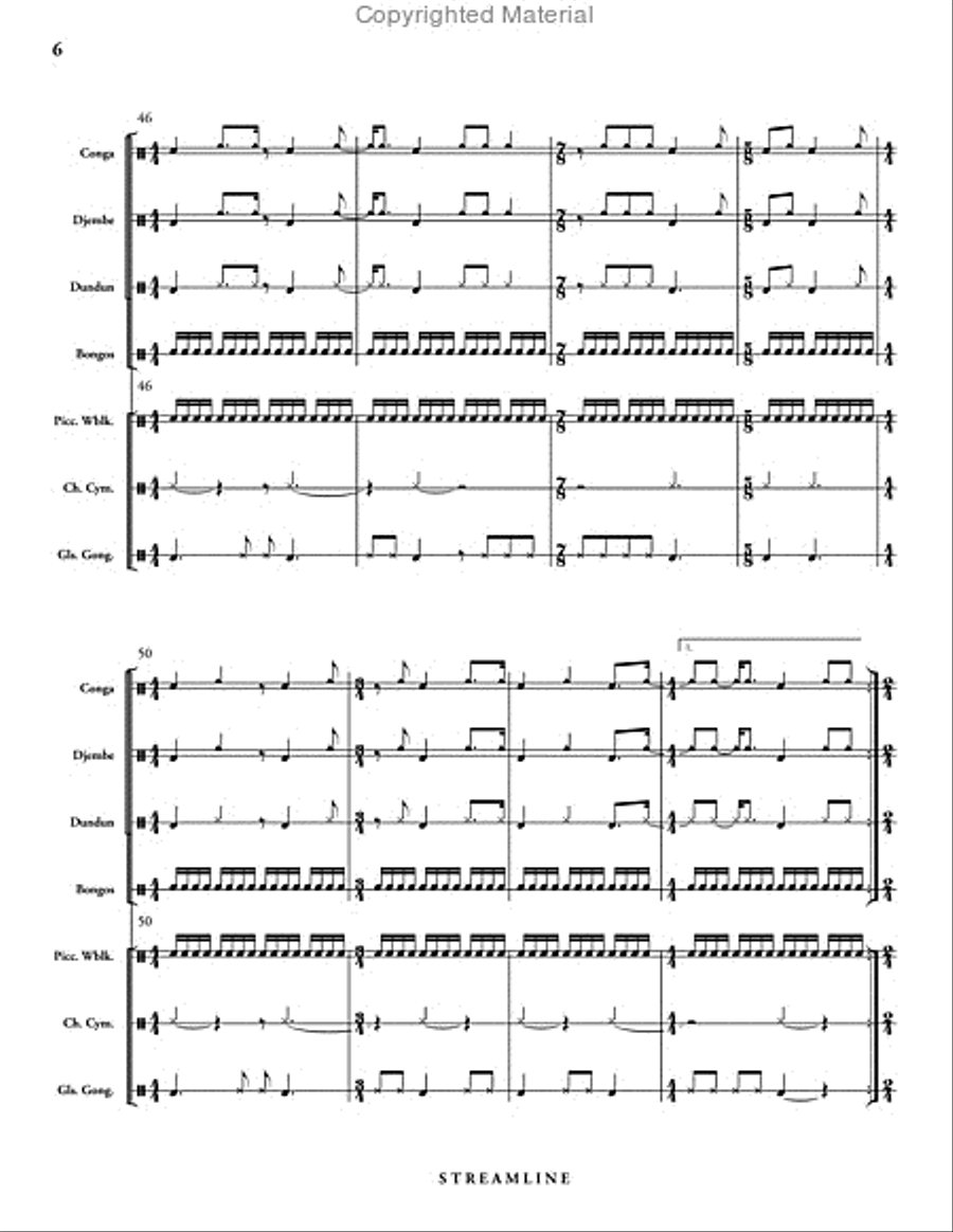 Streamline (score & parts) Percussion Ensemble scores gallery preview page 7