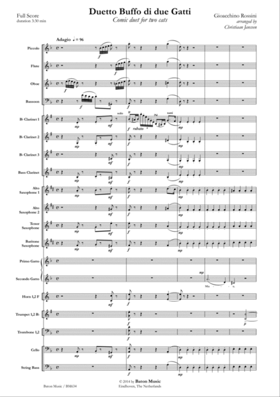 Duetto buffo di due gatti Concert Band scores gallery preview page 2