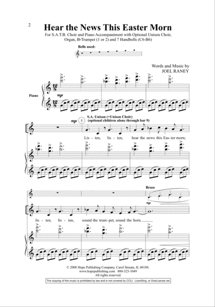 Hear the News This Easter Morn (An Easter Introit) 4-Part scores gallery preview page 2