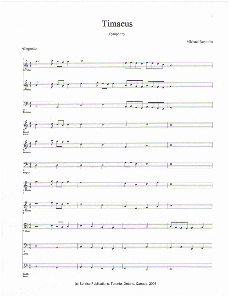 Timaeus 1st Movement Timaeus 1st Movement Small Ensemble scores gallery preview page 1