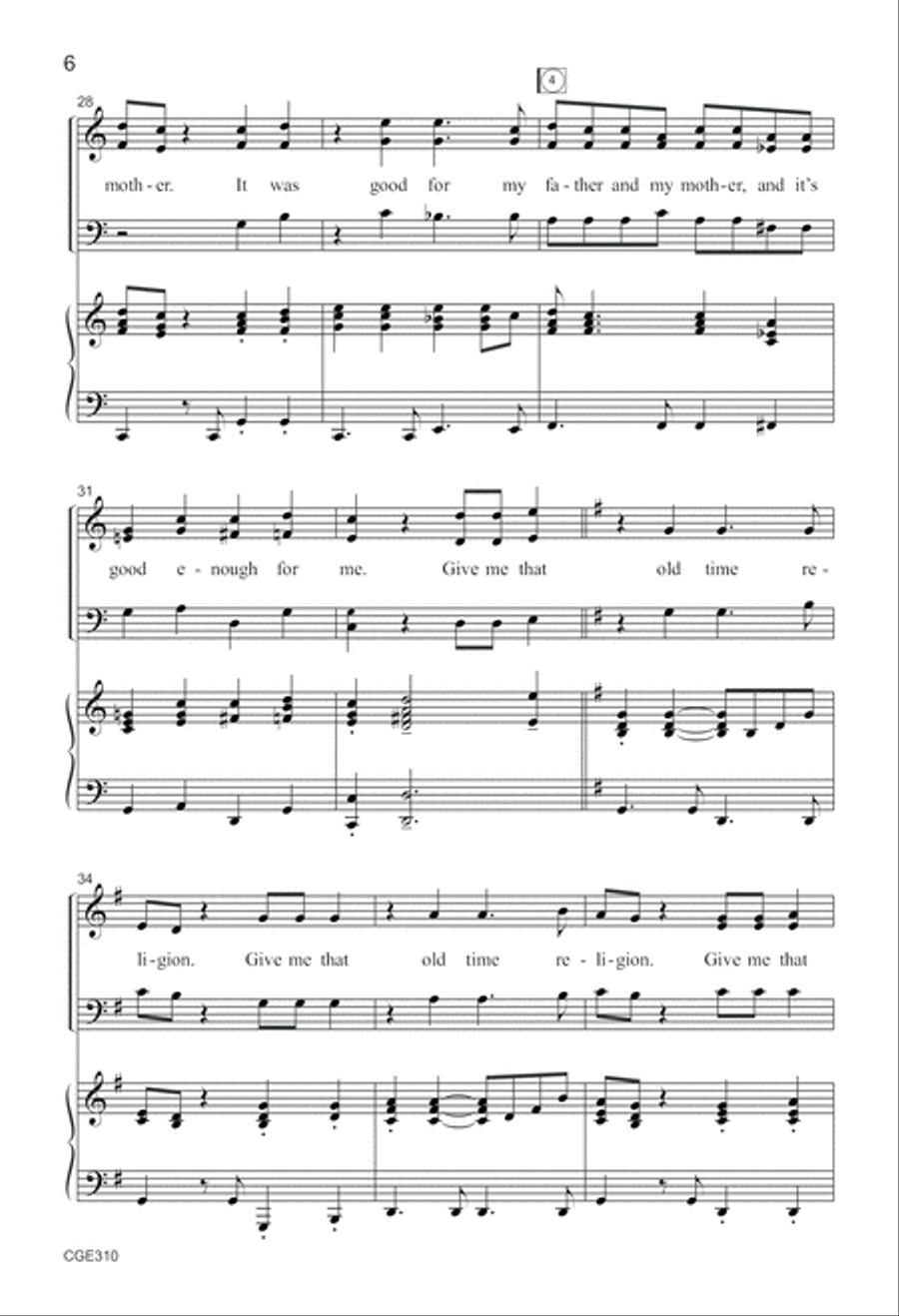 Old Time Religion - SAB 3-Part scores gallery preview page 6