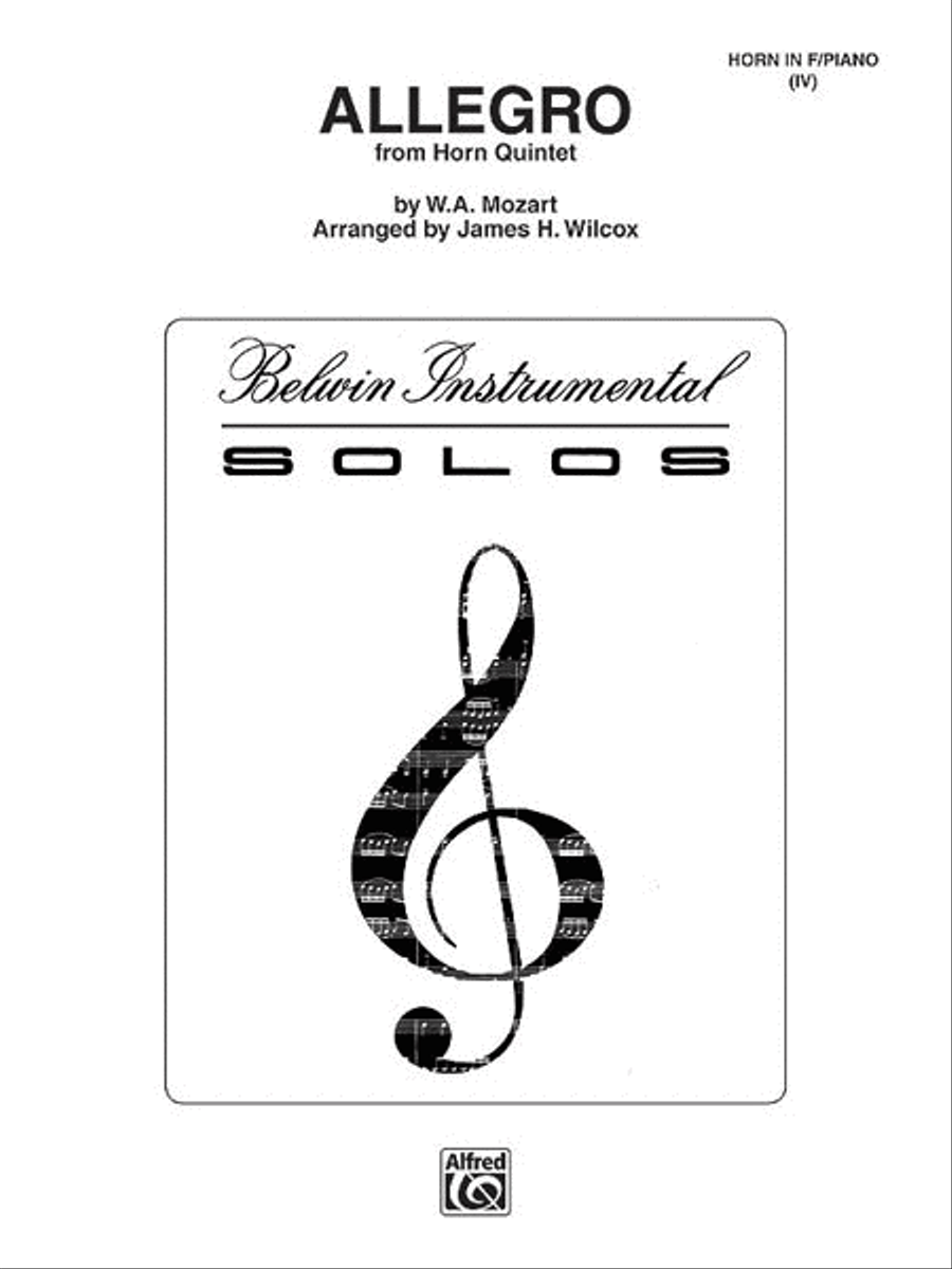 Allegro from Mozart's Horn Quintet Brass Quintet scores gallery preview page 1