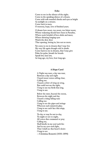 Three Poems of Christina Rossetti (Downloadable)
