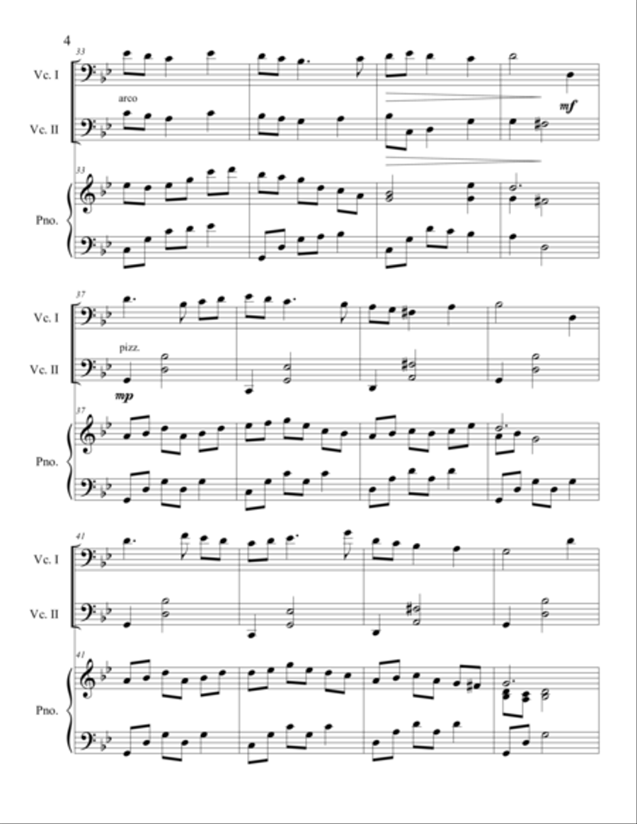 My Love Is Like a Red, Red Rose for Cello Duet String Duet scores gallery preview page 4