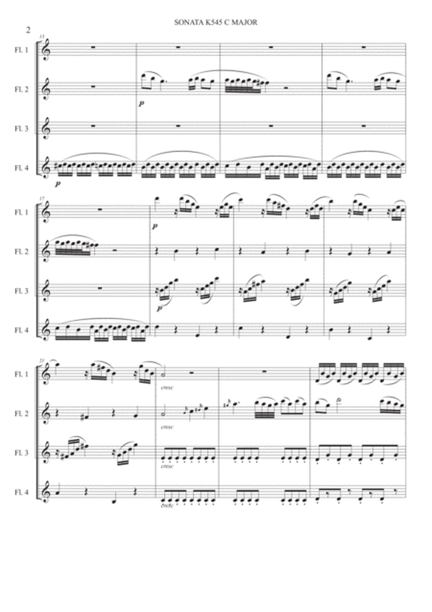 Sonata K545 - Flute quartet image number null