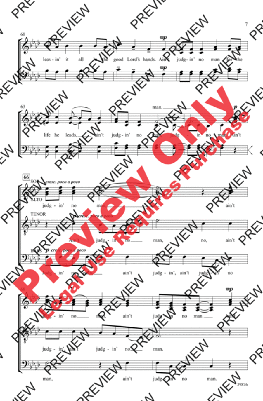 Ain't Judgin' No Man 4-Part scores gallery preview page 7
