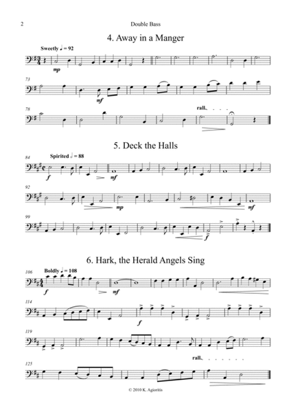 Fifteen Traditional Carols for String Orchestra - Double Bass Part