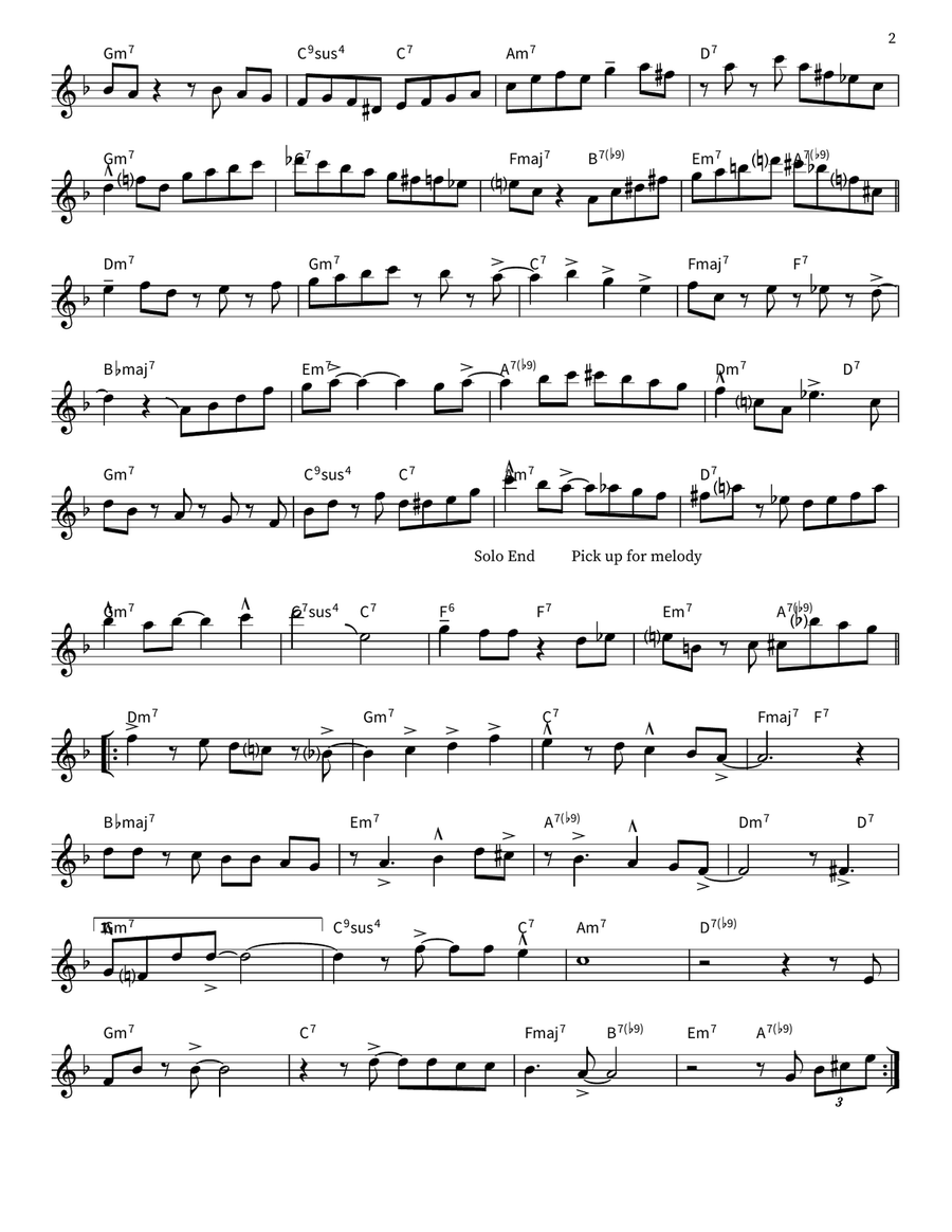 Fly Me to the Moon Tenor Saxophone scores gallery preview page 2
