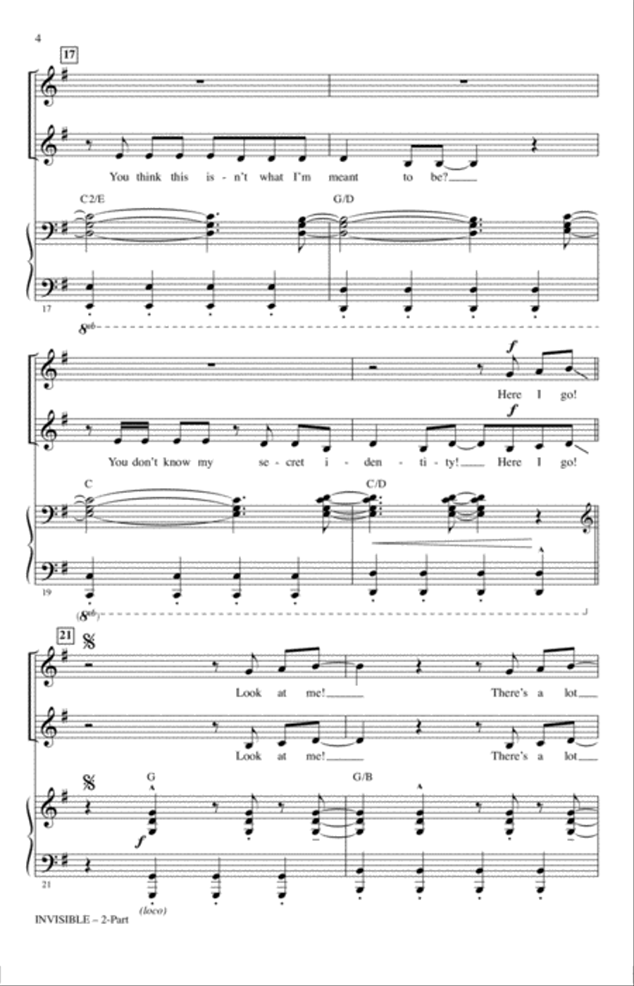Invisible (arr. Ed Lojeski) 2-Part scores gallery preview page 3