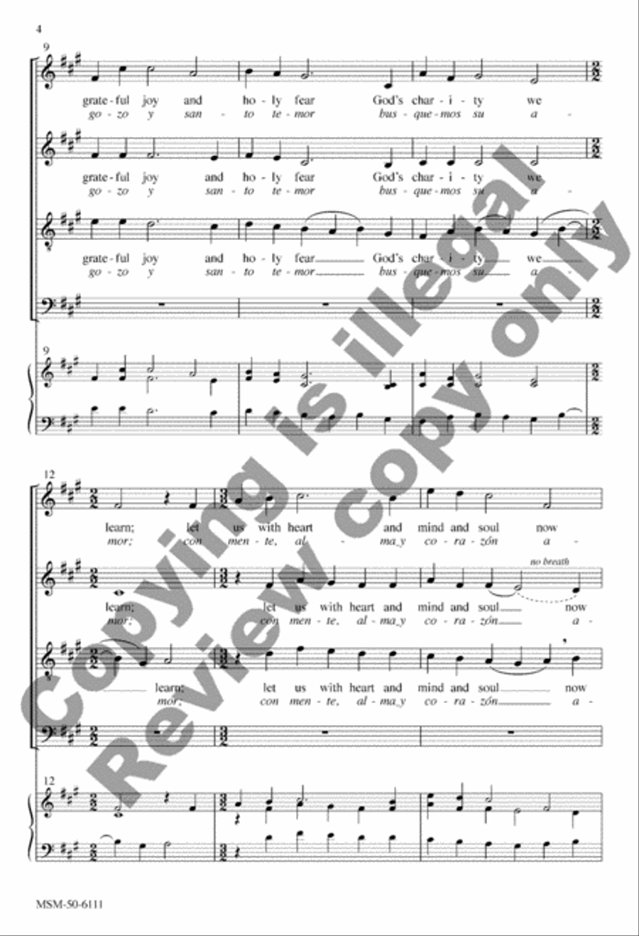 Where Charity and Love Prevail/Donde Hay Amor y Caridad Divisi scores gallery preview page 4