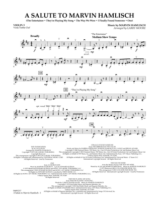 A Salute To Marvin Hamlisch - Violin 3 (Viola Treble Clef)