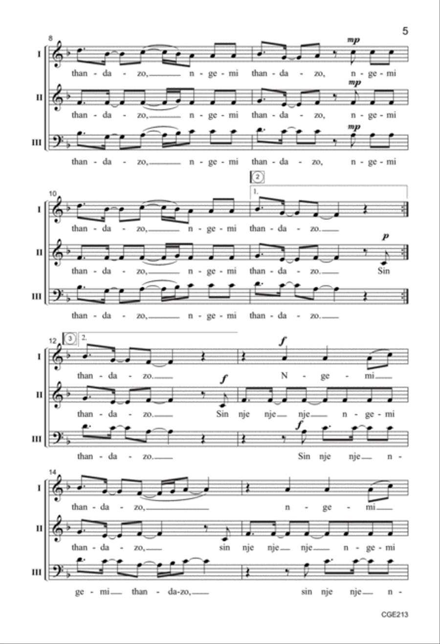 Babethandaza (Three-part Mixed) 3-Part scores gallery preview page 4