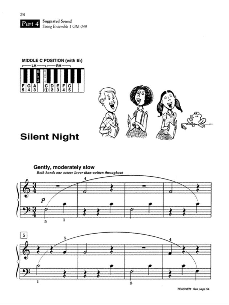 Alfred's Basic Piano Course: Merry Christmas! Ensemble, Level 1B 4-Part scores gallery preview page 6