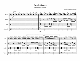 Basic Beats - Drumline Cadence - Difficulty: Easy