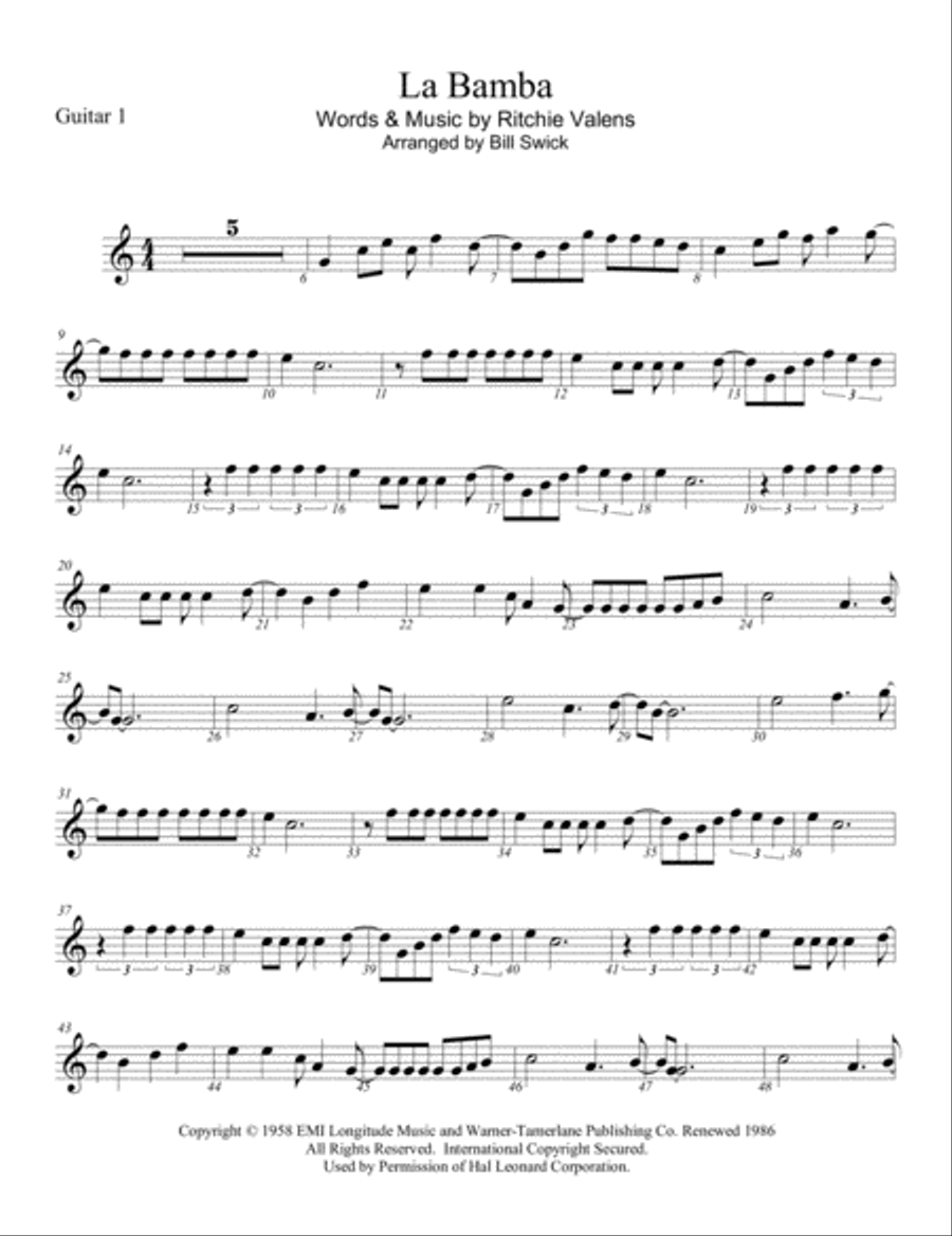 La Bamba Guitar scores gallery preview page 4