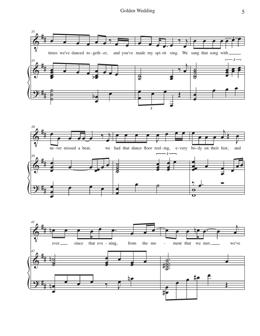 Golden Wedding (for a 50th Wedding Anniversary Celebration) - Key of D/E High Voice scores gallery preview page 6