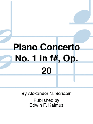 Book cover for Piano Concerto No. 1 in f#, Op. 20