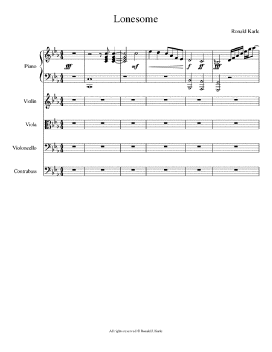 Lonesome Piano Quintet scores gallery preview page 2