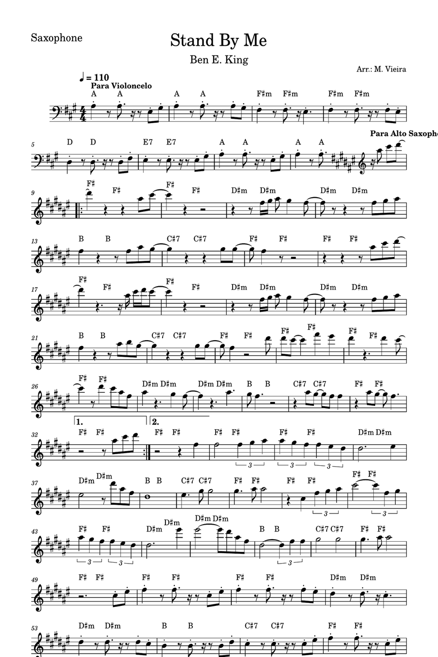 Stand By Me Alto Saxophone scores gallery preview page 1
