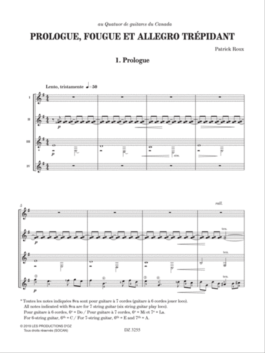 Prologue, fougue et allegro trépidant Guitar Ensemble scores gallery preview page 3