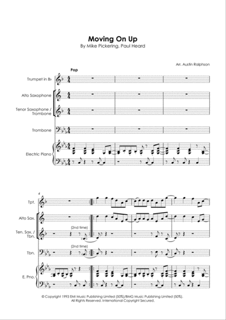 Moving On Up Tenor Saxophone scores gallery preview page 3
