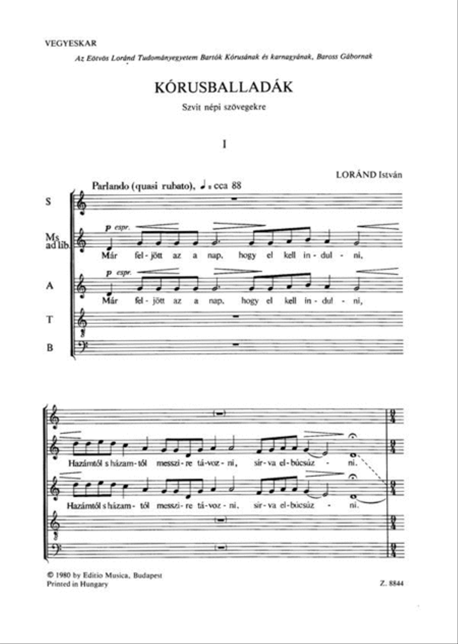 Kórusballadák A Cappella scores gallery preview page 3
