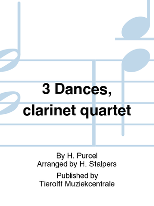 Book cover for 3 Dances, Clarinet Quartet