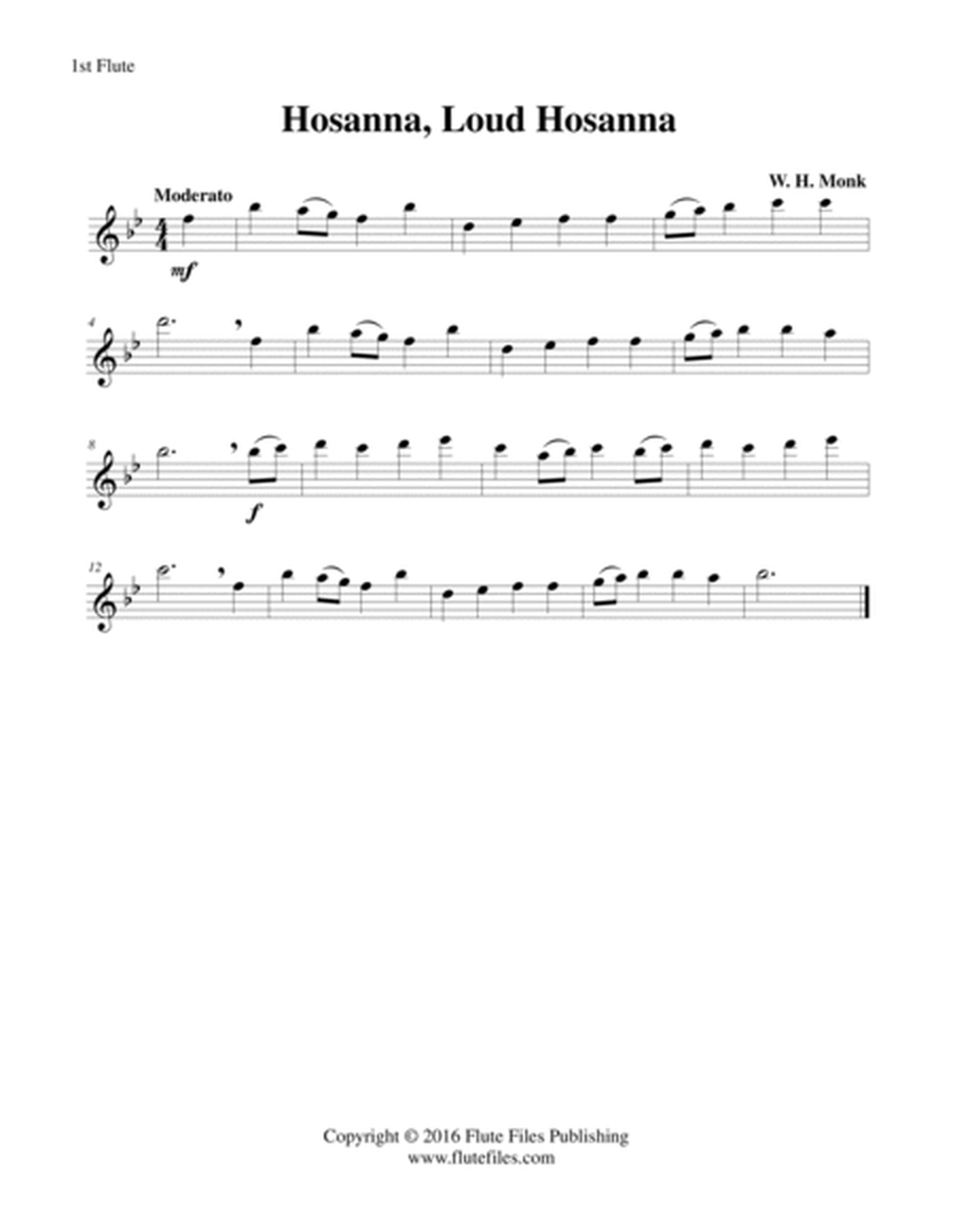 Hosanna, Loud Hosanna - Flute Quartet image number null