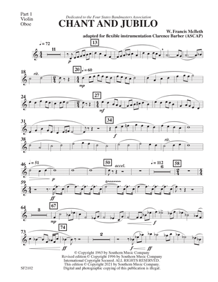 Chant and Jubilo - Violin-Oboe 1