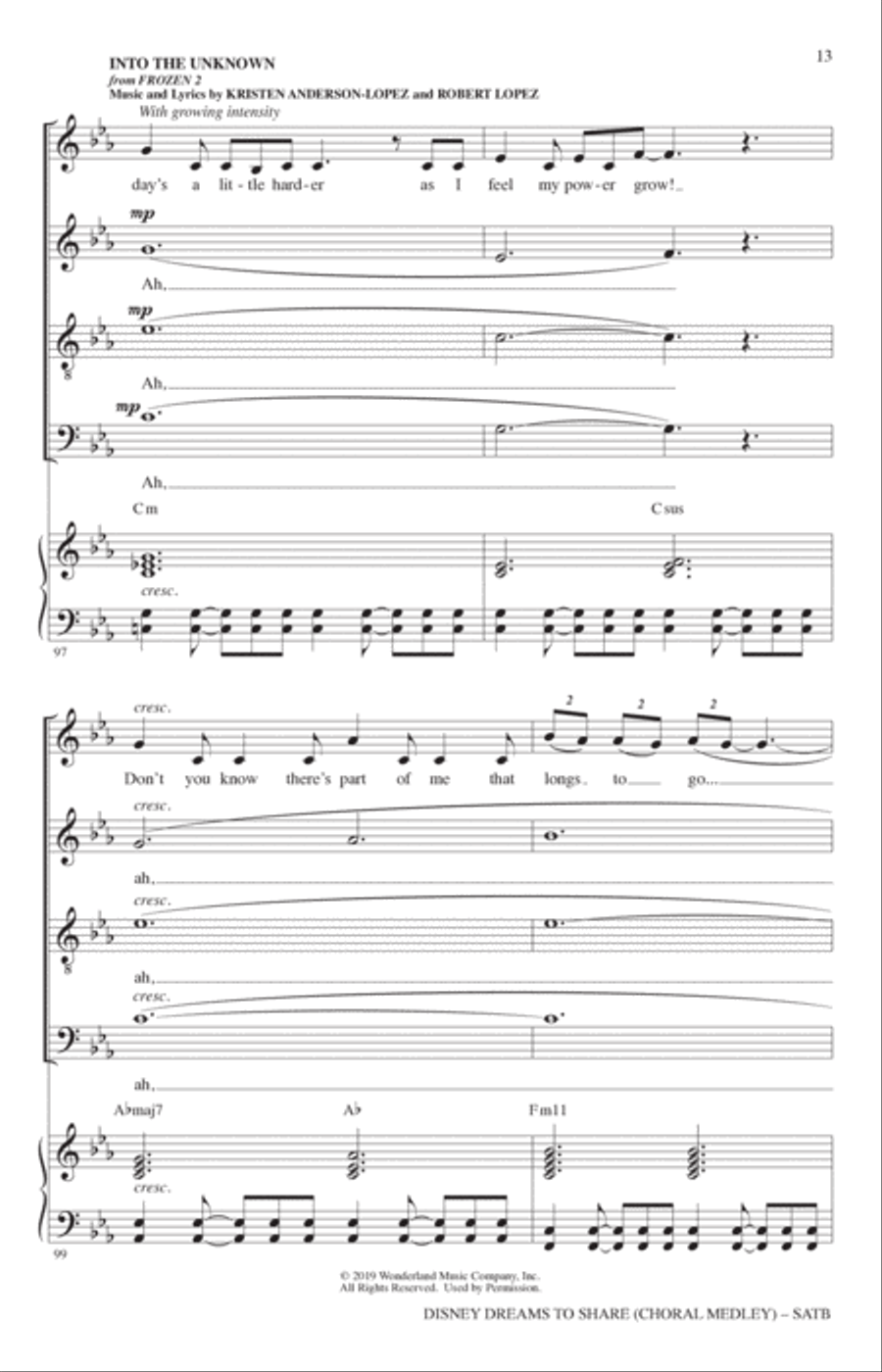 Disney Dreams To Share (Choral Medley) 4-Part scores gallery preview page 12